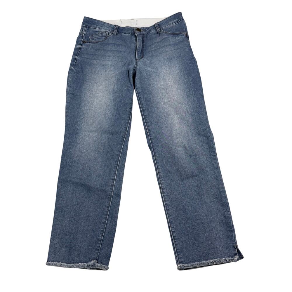 Wit & Wisdom Jeans Women's 8 Straight Raw Hem Medium Wash